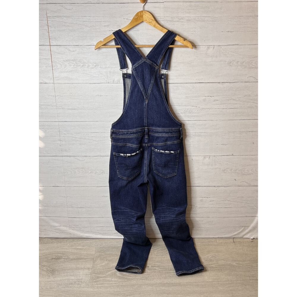 American Eagle Overalls Womens Size XS Tom Girl Stretch Cotton Blend Dark Wash - Picture 12 of 16